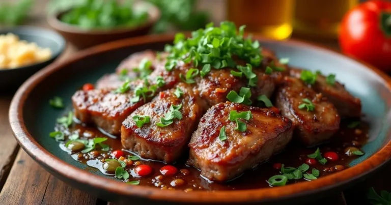 Delicious plate of Vietnamese Shaking Beef (Bò Lúc Lắc) with tender beef cubes, onions, and herbs served with rice