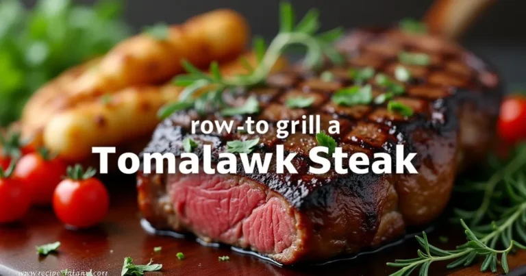 A perfectly grilled tomahawk steak on the barbecue with a beautiful sear and juicy interior.