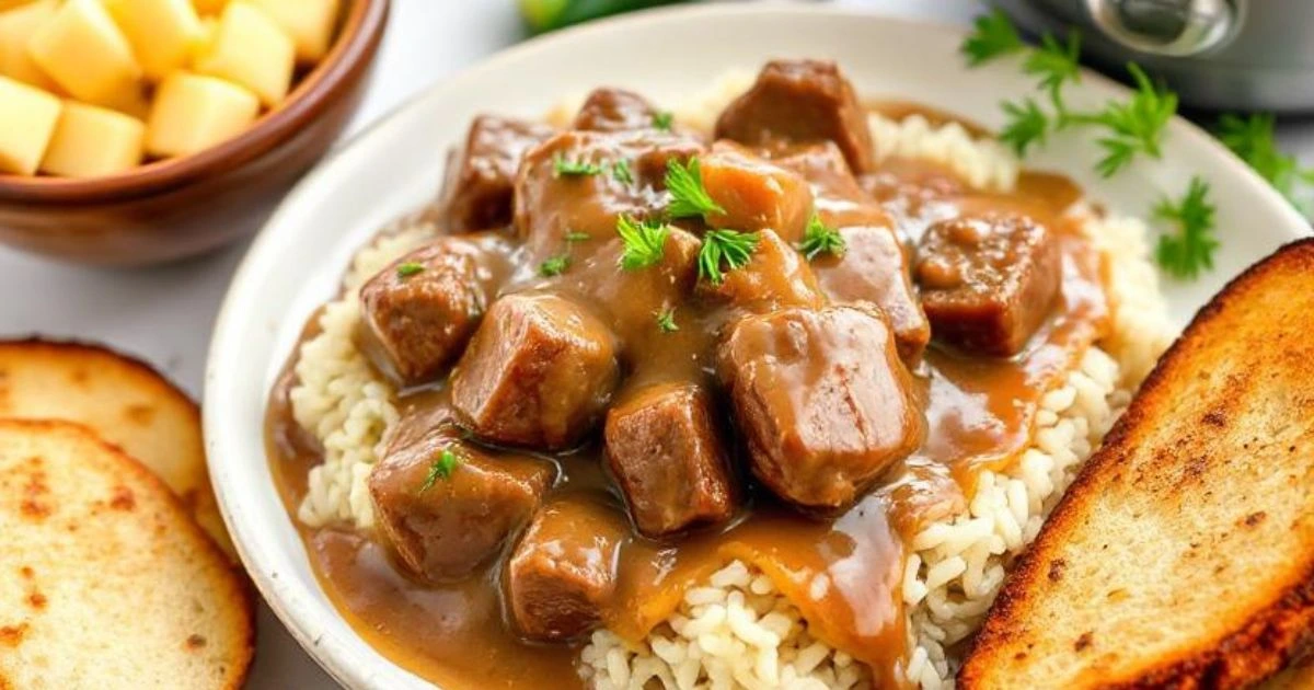 crock pot cube steak and gravy